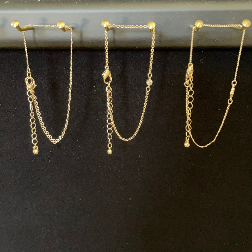 Gold tone minimal bracelet set